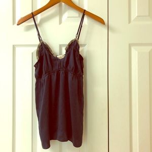 Anthropologie Bacini ruffled silk camisole